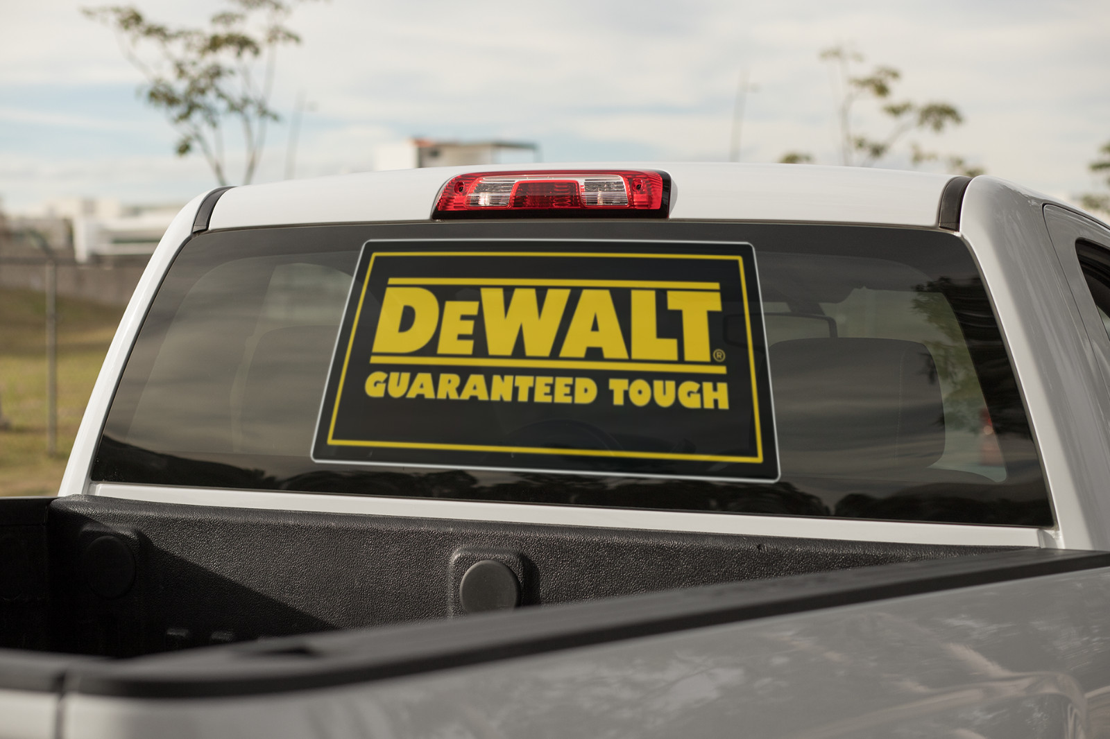 DEWALT TOOLS Guaranteed Tough Vinyl Sticker Graphic Garage Truck Decal
