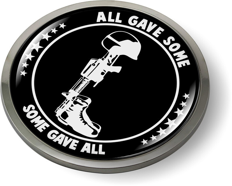 Emblem Car Sticker Chrome ROUND Bezel – ALL Gave SOME SOME Gave ALL