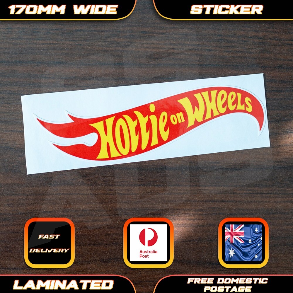 Hottie on Wheels Hot Wheels Style Parody Sticker Decal Bumper Funny Car Laptop