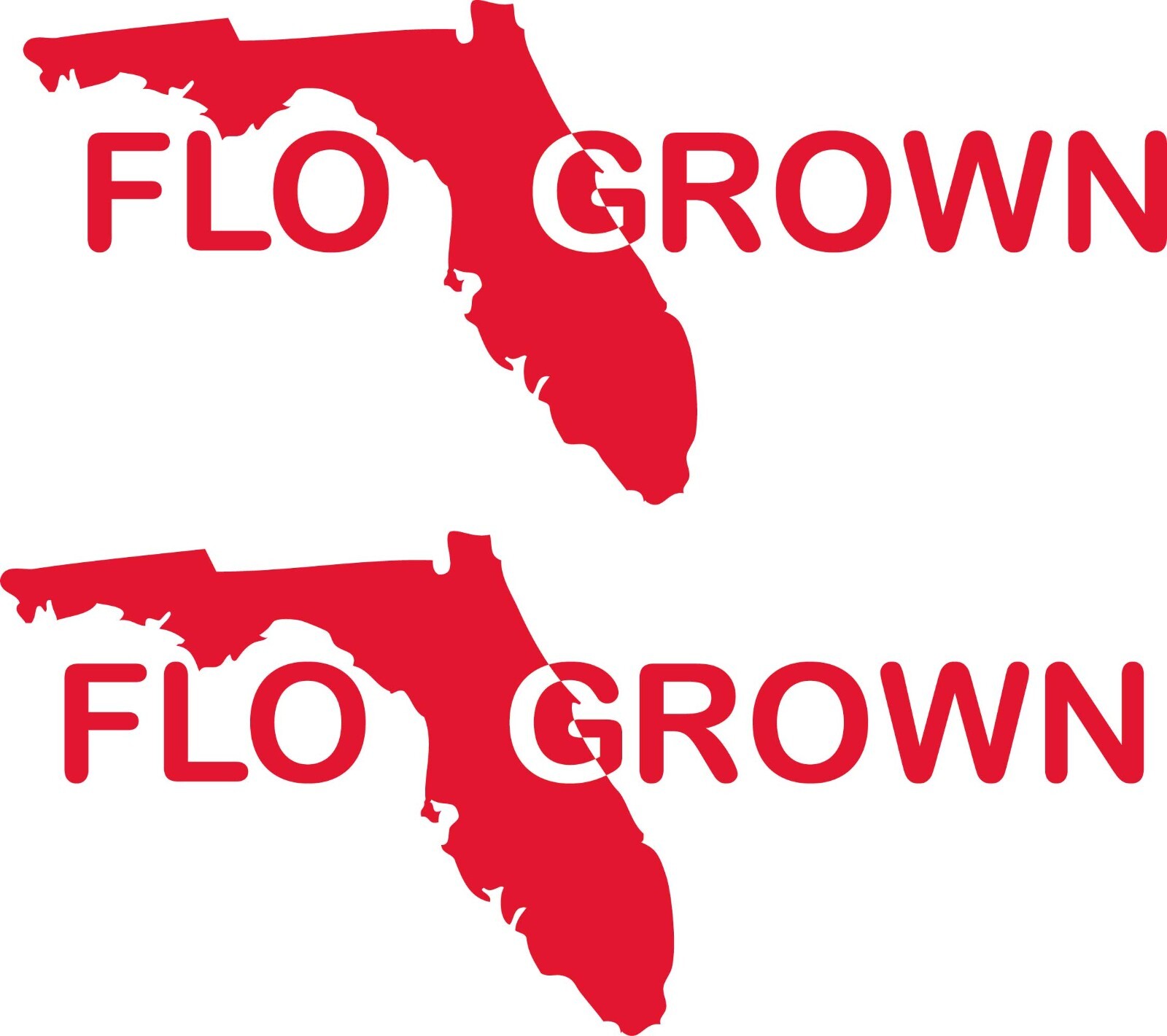 FLO GROWN Florida Die Cut Decal Size 3.25″ x 7.25″ Choose Colors p410