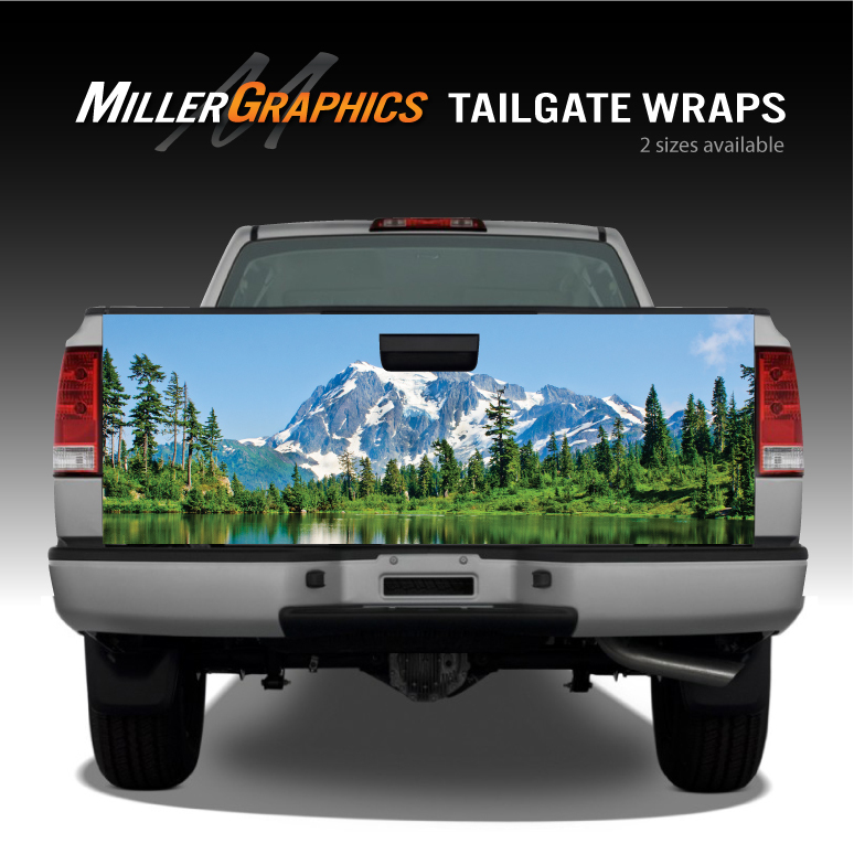 Mountains Lake Scenery #2 Landscape Truck Tailgate Vinyl Graphic Decal Wrap