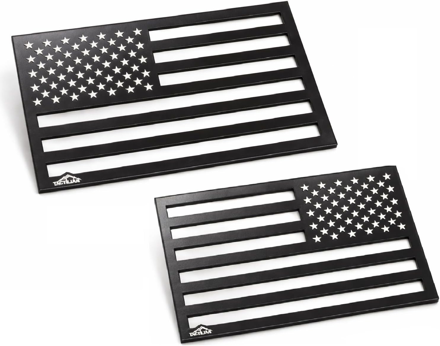 Patriotic Black American Flag Magnets – No Residue & Easy to Relocate – 2 Count