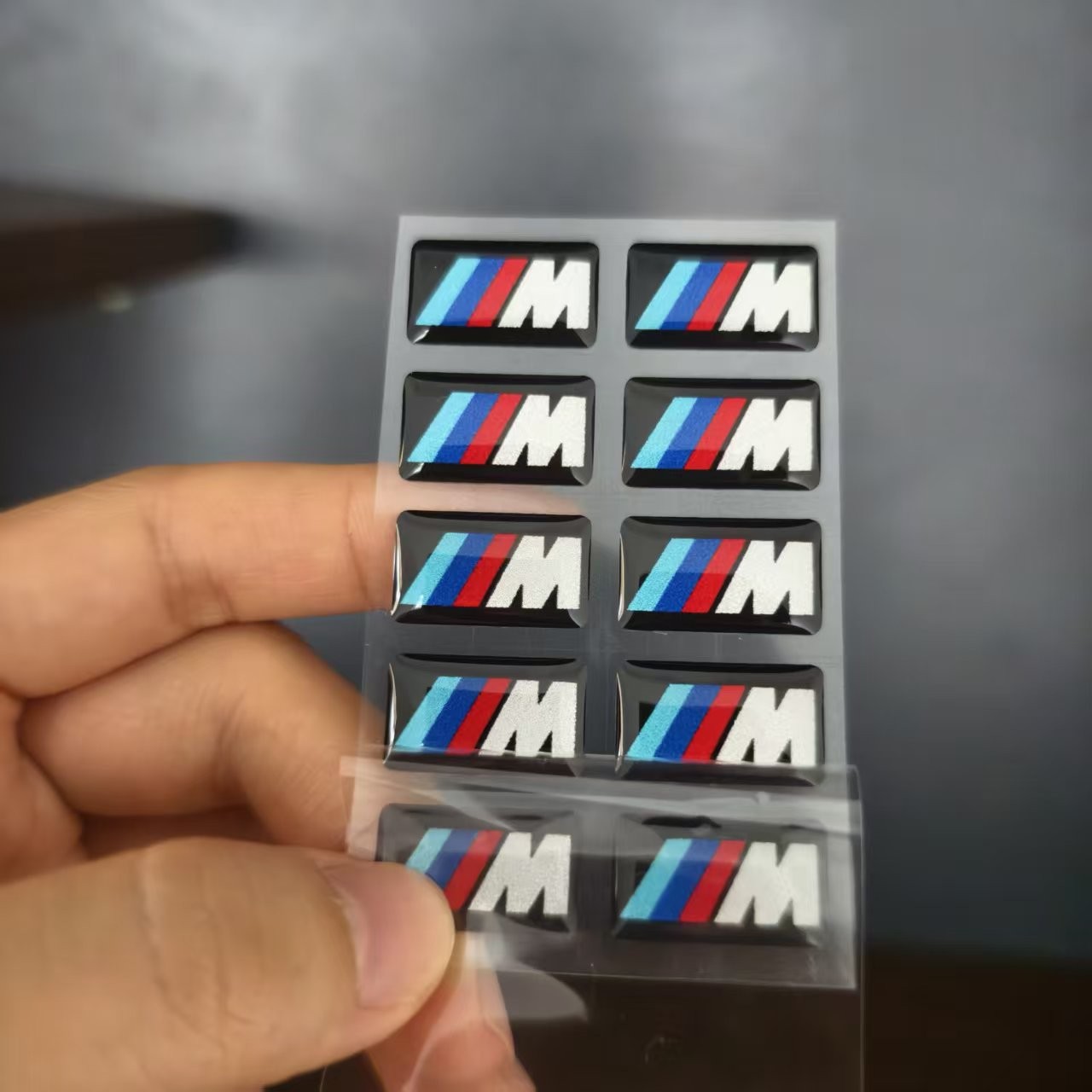 10PCS FOR WHEEL M BADGE STICKER EMBLEM DECAL 17X 9MM