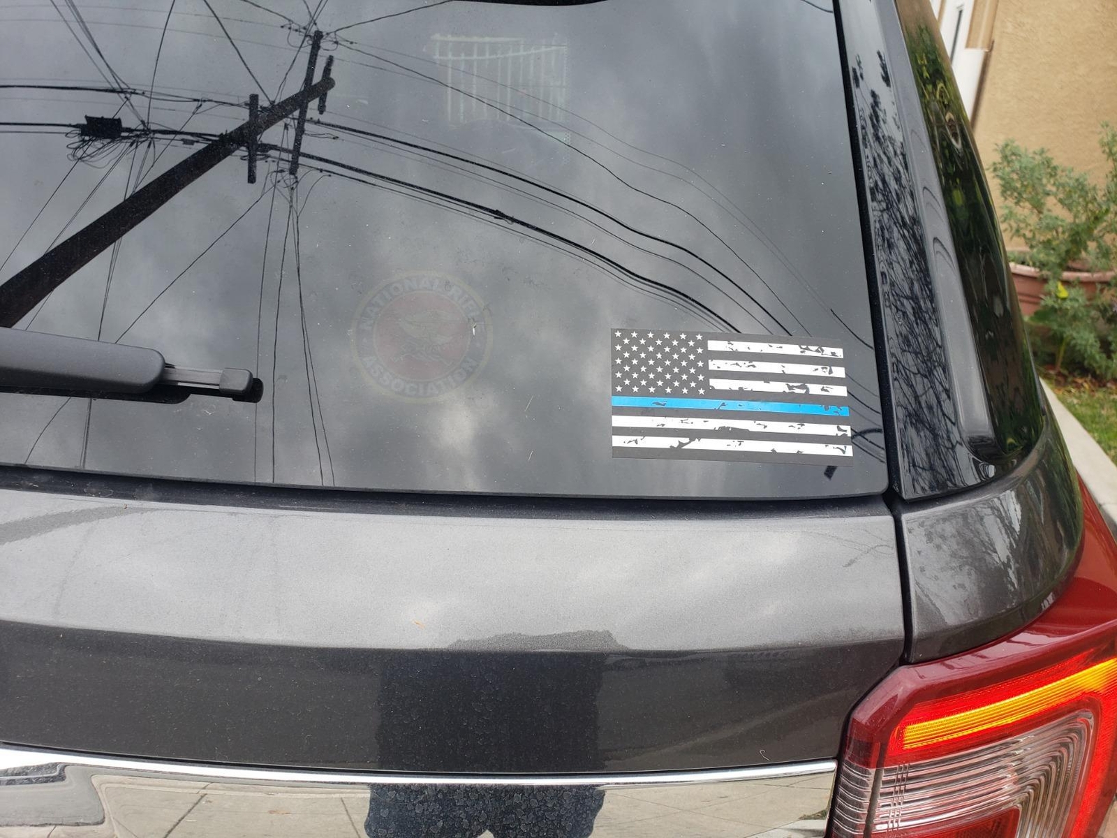 Reflective Glossy Vinyl USA American Flag Thin Line Decal Car Sticker Universal