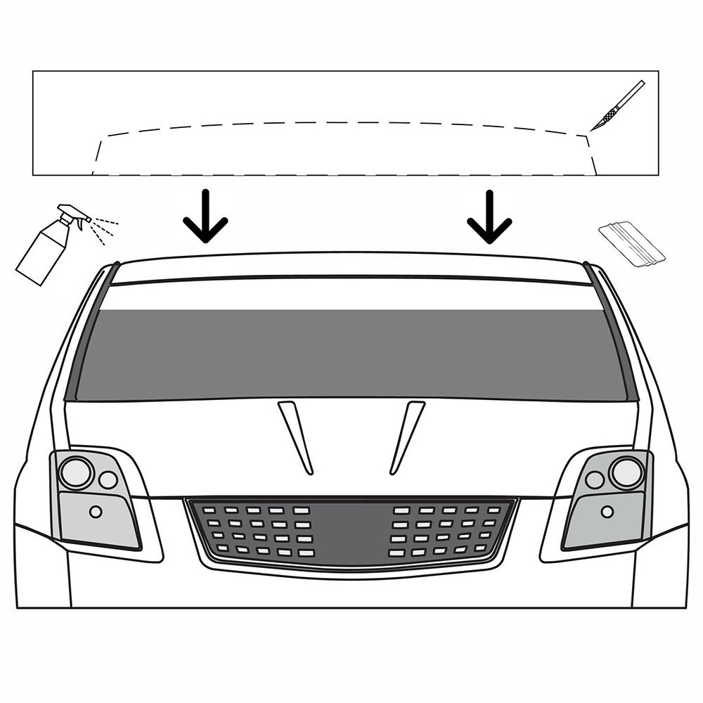 Universal Windshield Banner Matte Black Vinyl Decal Sun Strip 60″x10″ USEXV
