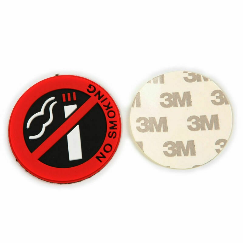 5cm 5/10Pcs Mini NO SMOKING Sign Warning Logo Rubber Stickers Car Taxi Decor