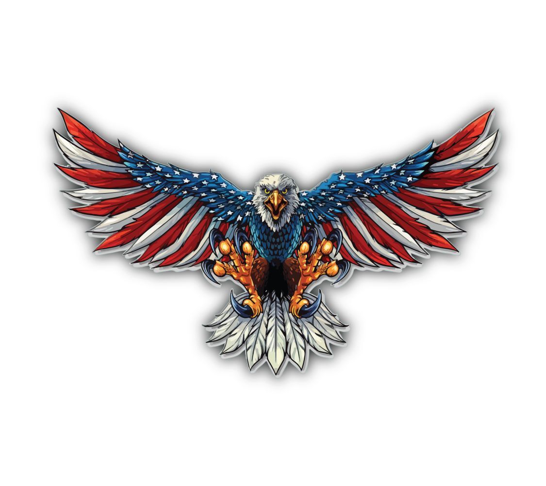 AMERICAN FLAG BALD EAGLE USA MADE DECAL STICKER 3M TRUCK VEHICLE WINDOW WALL CAR