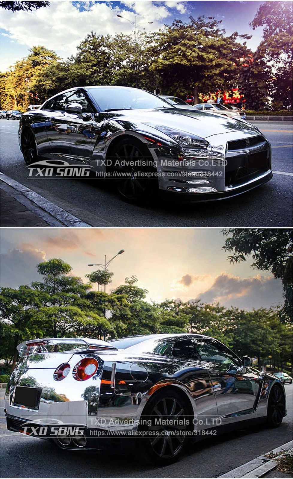 New Silver Mirror Chrome Wrap Film High Stretchable Vinyl Decal 10/20/30x152cm