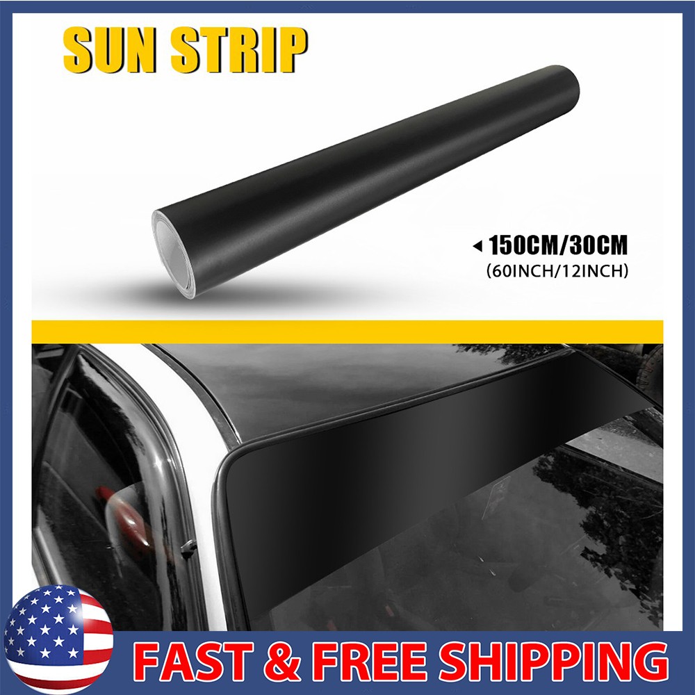 60×12” Matte Black Sun Strip Visor Windshield Banner Vinyl Premium Blank Decal