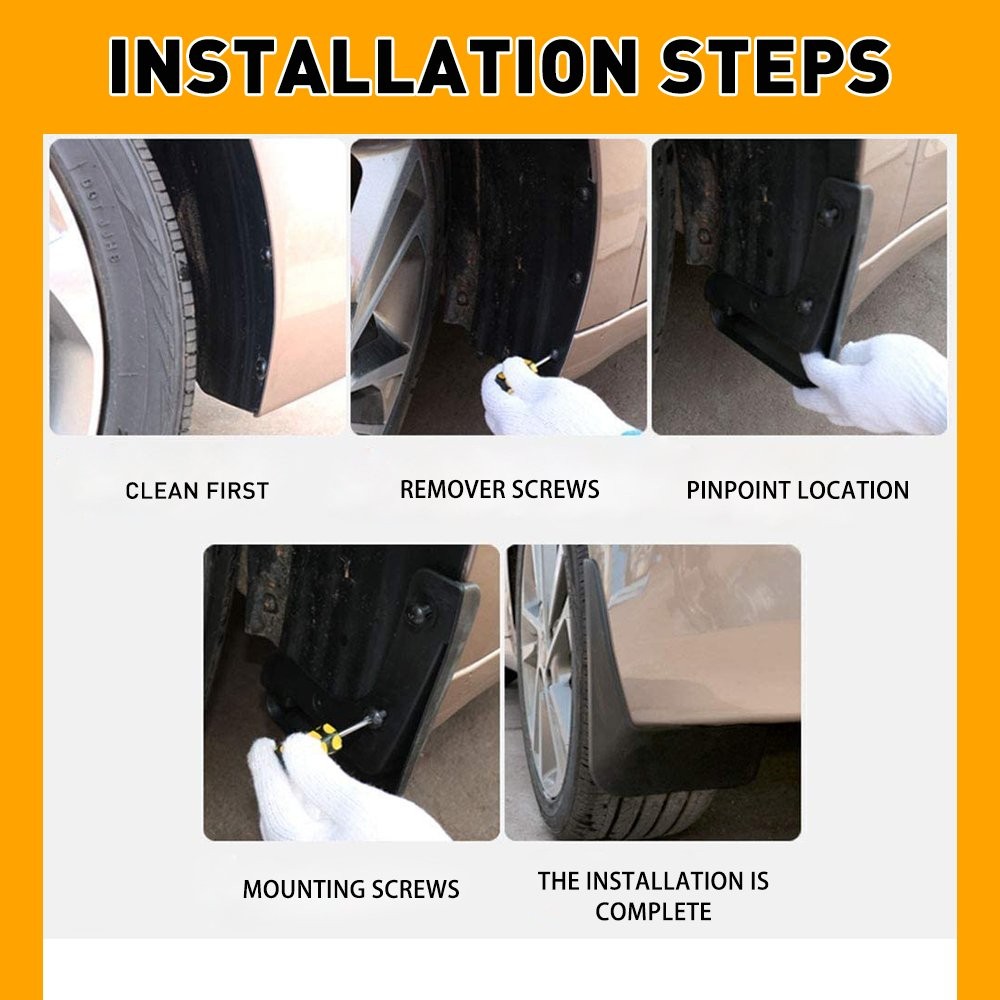 Universal Fit Splash Guards Rubber Car Mud Flaps Fender for Front Rear Tire B