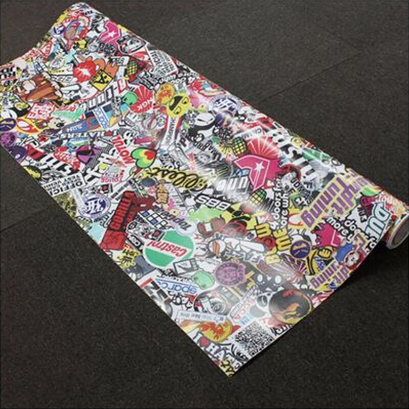 Car Self adhesive Sticker Panda Cartoon Graphics Bomb Wrap Sheet Decal 50x152cm