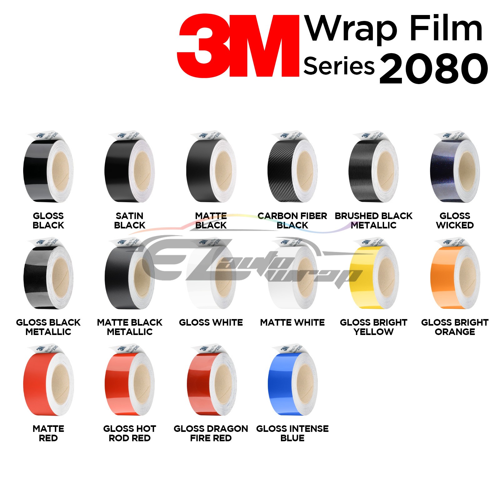 3M 2080 Gloss Racing Stripes Vinyl Wrap Rally Decal Sticker Hood Roof 10FT/20FT