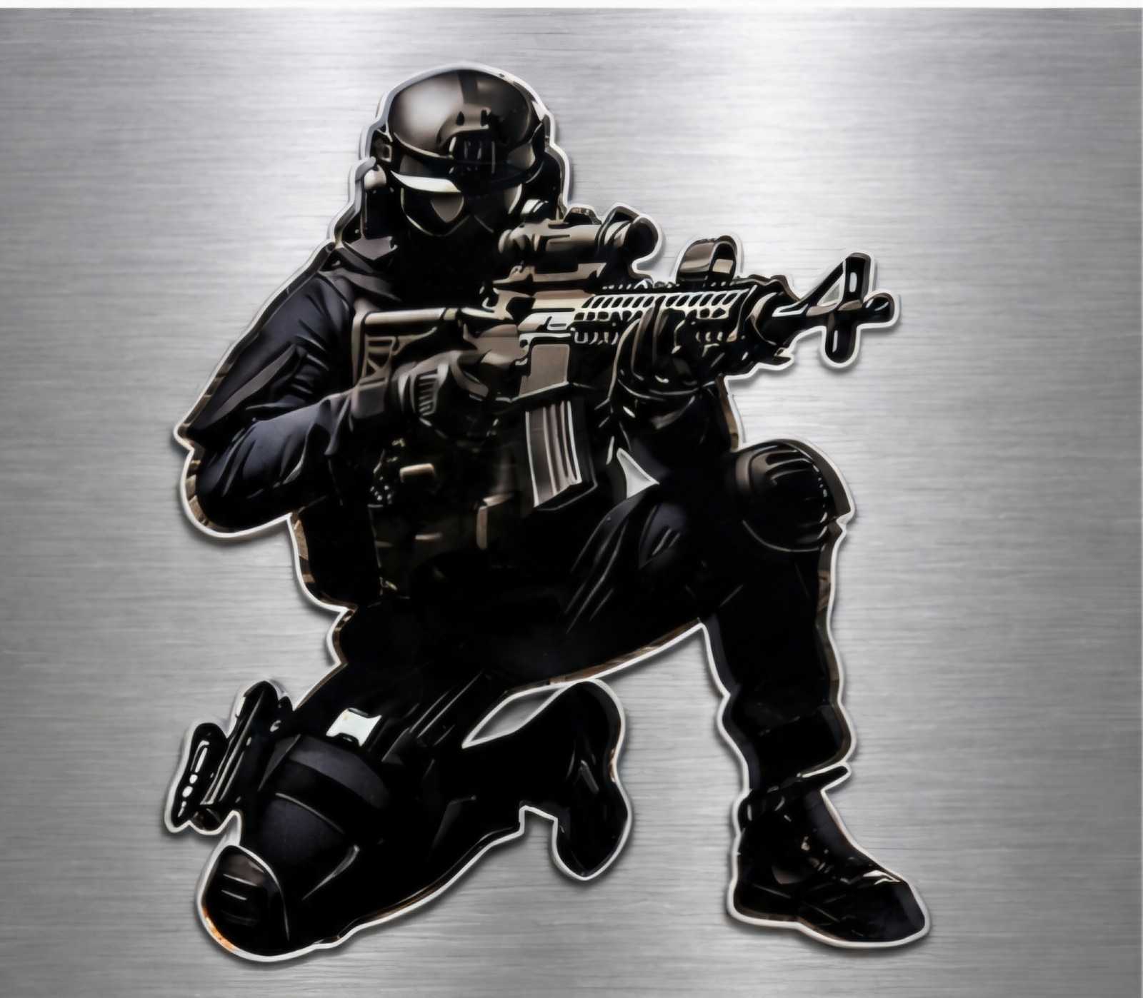 Elite Special Forces Military Soldier Silhouette Decal/Sticker 5″x 5.5″