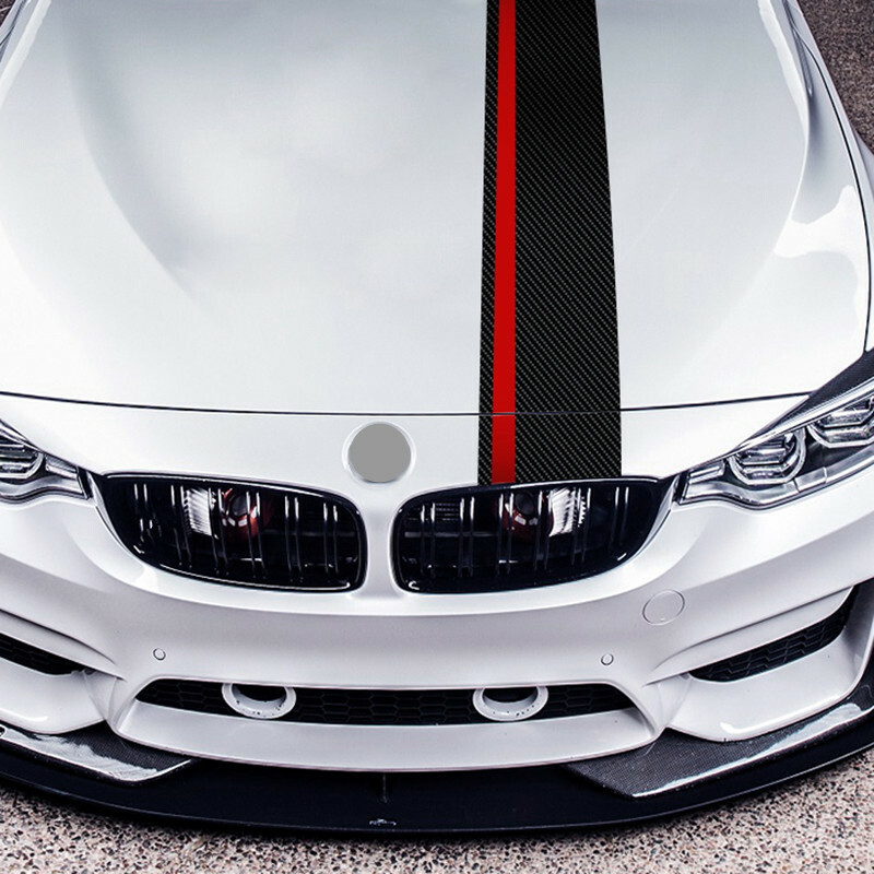 Matte Black Carbon Fiber Car Front Hood Sticker Sports Cover Universal For BWM