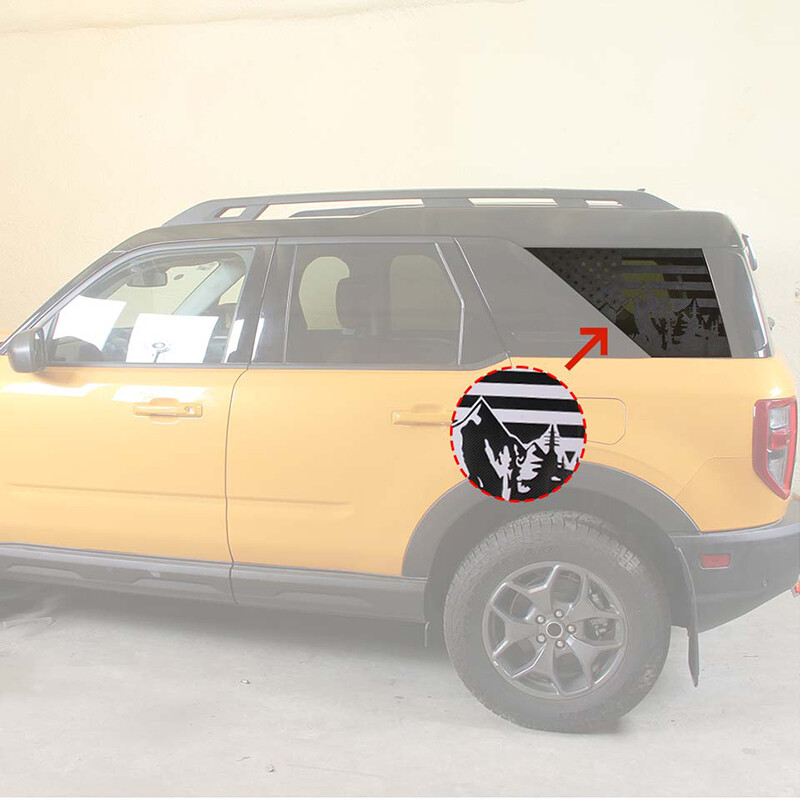 Rear Side Window Glass Tailgate Cover Decals Sticker For Ford Bronco Sport 2021+