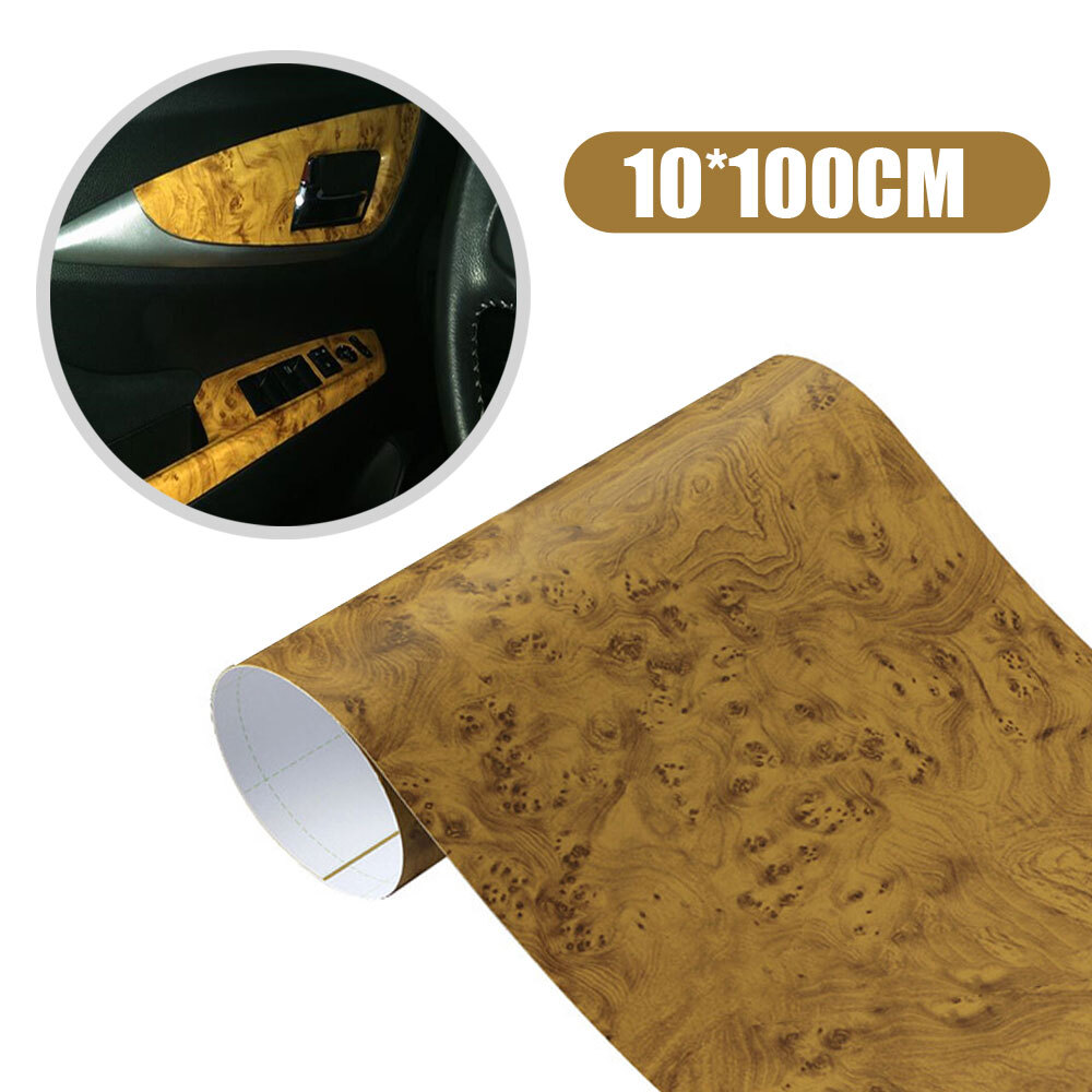Matte Glossy Wood Grain Textured Vinyl Wrap Sticker Car Home Interior Decor DIY
