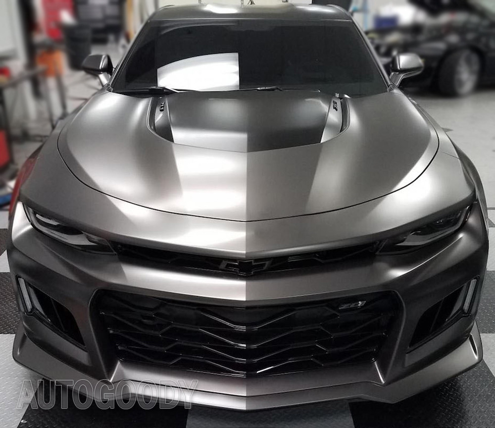12″ x 60″ Satin Matte Chrome Metallic Dark Gray Vinyl Film Wrap Air Bubble Free