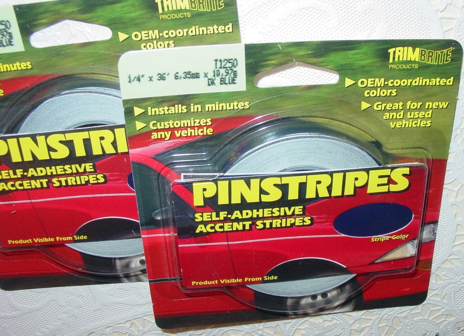 72′ Vinyl Pin Stripe Dark Blue 1/4″ Solid Line Car Tape Decal Stickers NOS USA