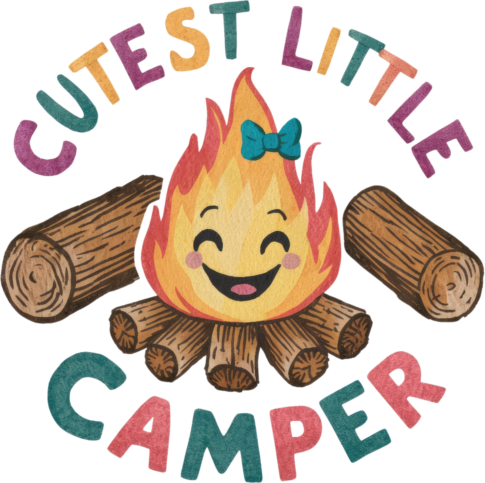 Camping Sticker 4″ Cutest Little Camper Less Fire Tent Outdoors Compass Backpack