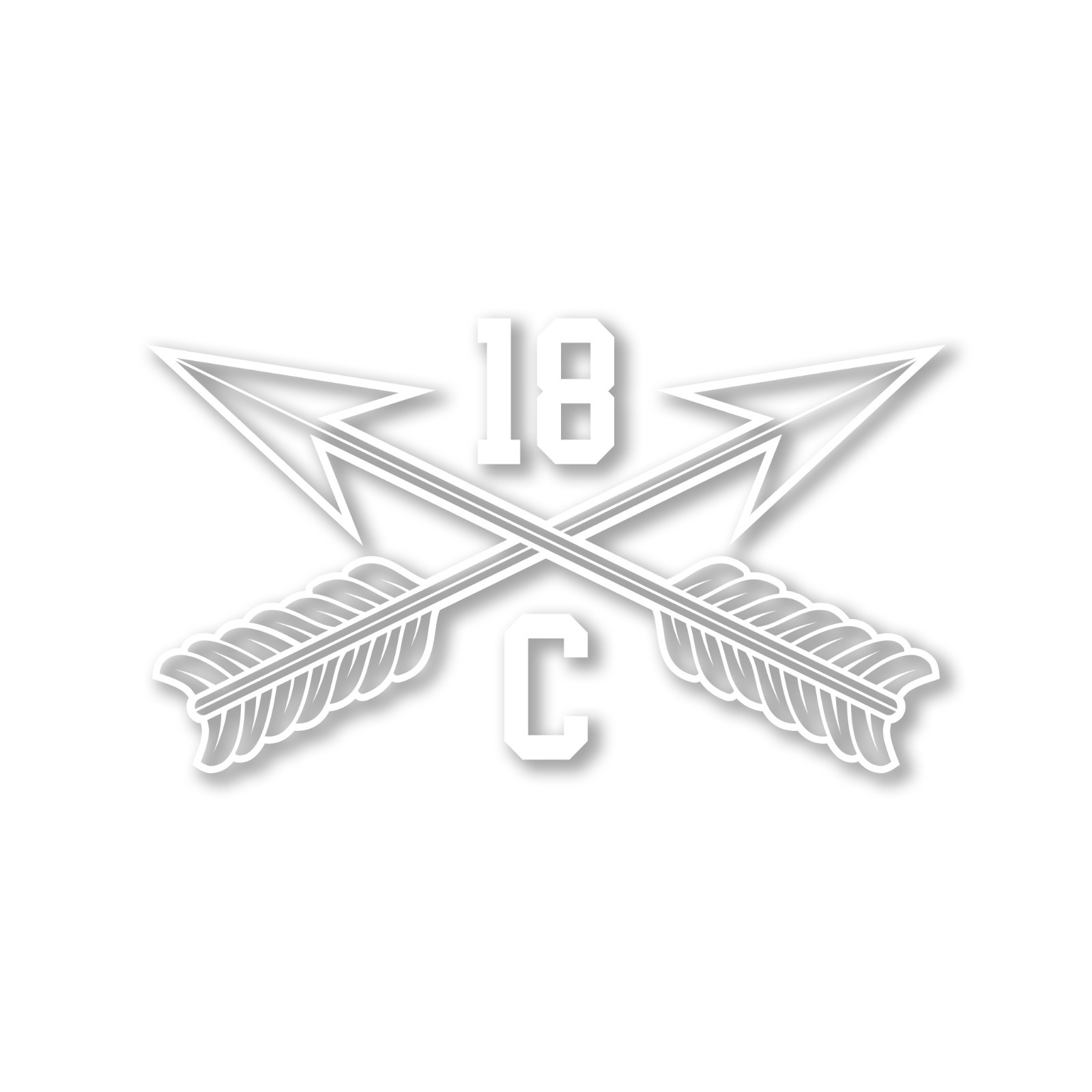 Army MOS 18C Engineer Sergeant SF Crossed Arrows Insignia Decal 3″ x 5.5″