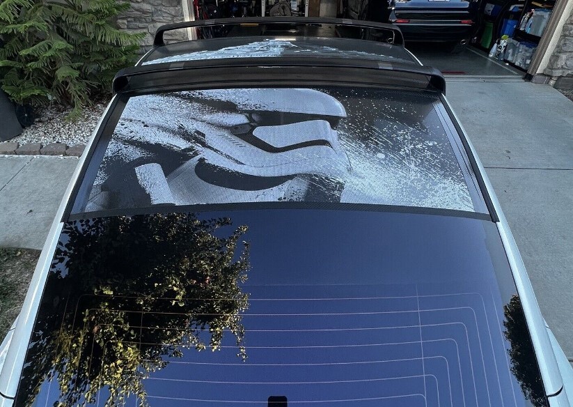 PERFORATED STAR WARS IMPERIAL DESTROYER SHIP TRUCK BACK WINDOW DECAL VINYL