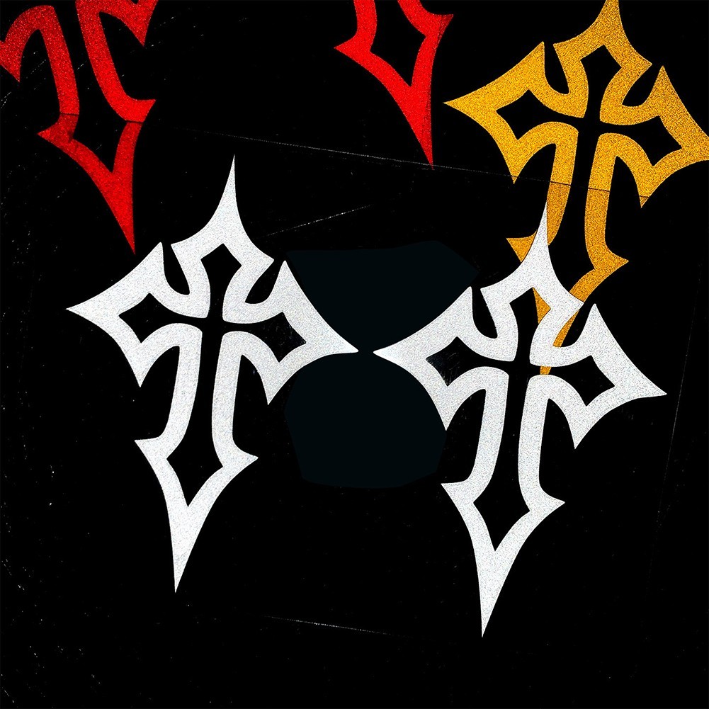 Cross Motorcycle Helmet Sticker for Motorbike Fuel Tank Front Fairing Scooter