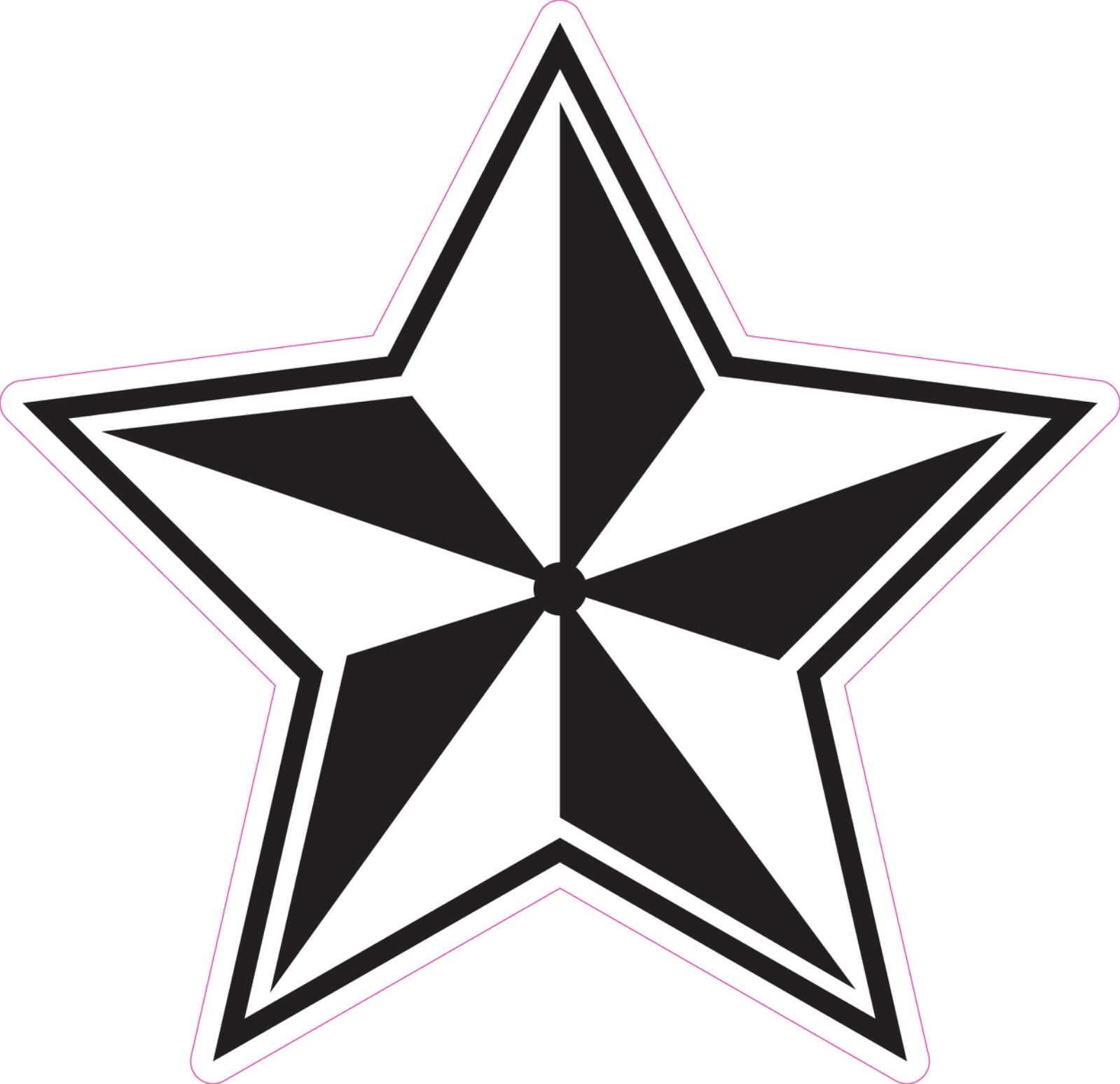 Black and White Fan Star Vinyl Bumper Sticker Window Decal Multiple Sizes
