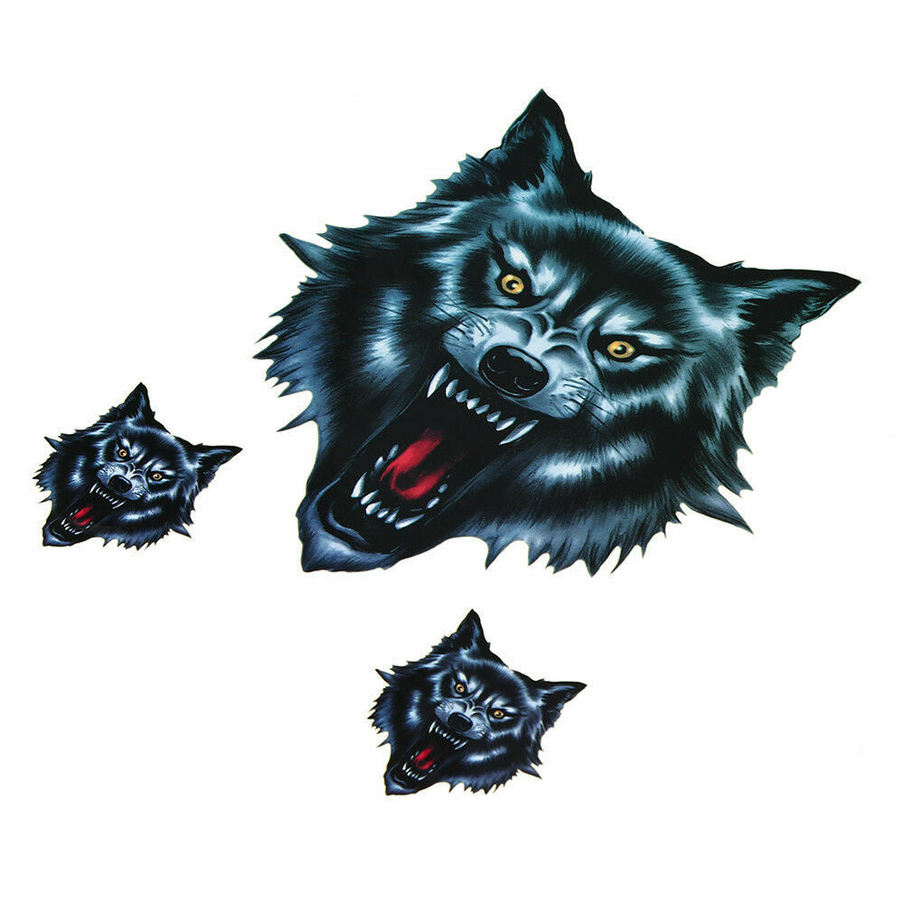 Wolf Head Car Motorcycle Body Side Stickers Decor Universal Scooter Dirt Bike