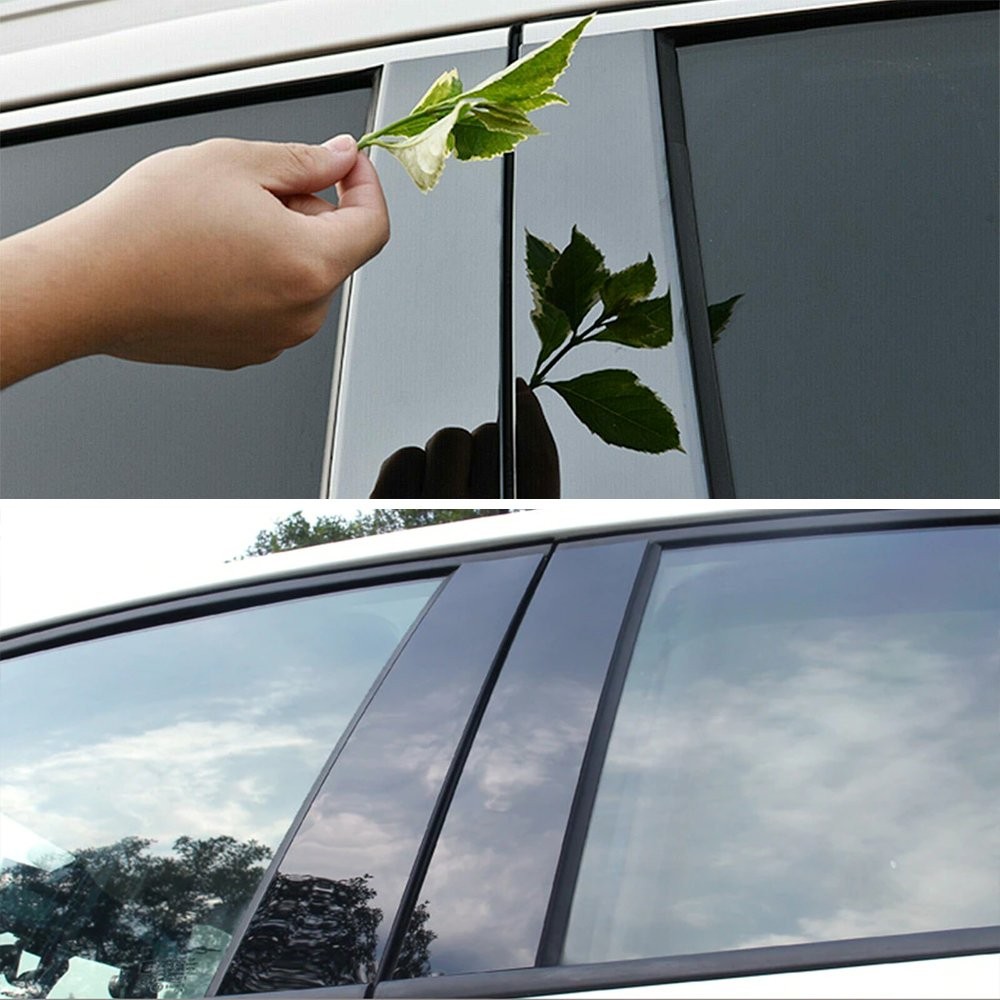 6/1 For Toyota Corolla 2009-2013 Black Pillar Posts Set Door Cover Piano Trims H