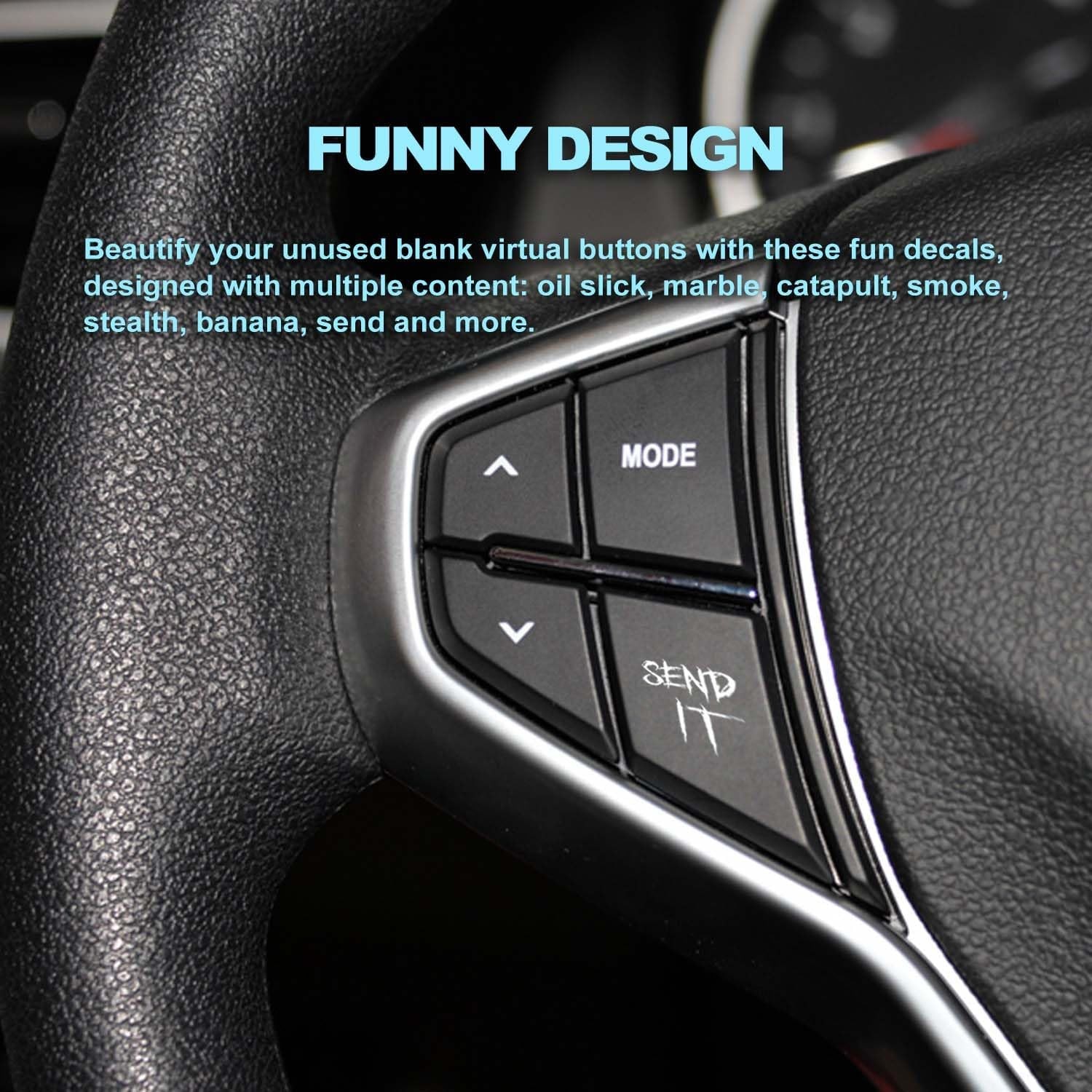 2Pcs Novelty Stickers for Car or Truck, Transparent Vinyl, Modern