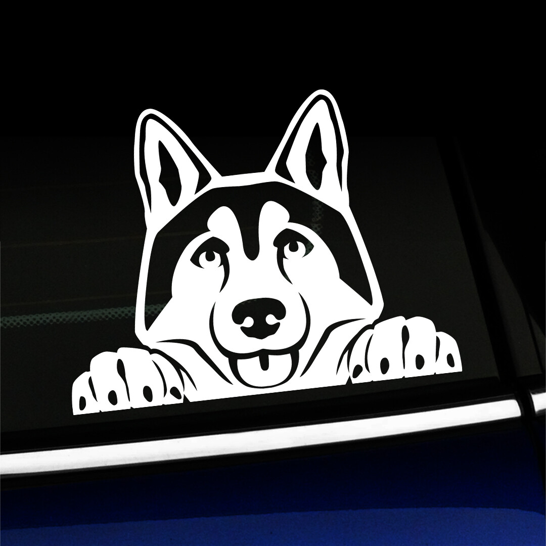 Peeking Husky – Cute Sticker Decal – You choose the color