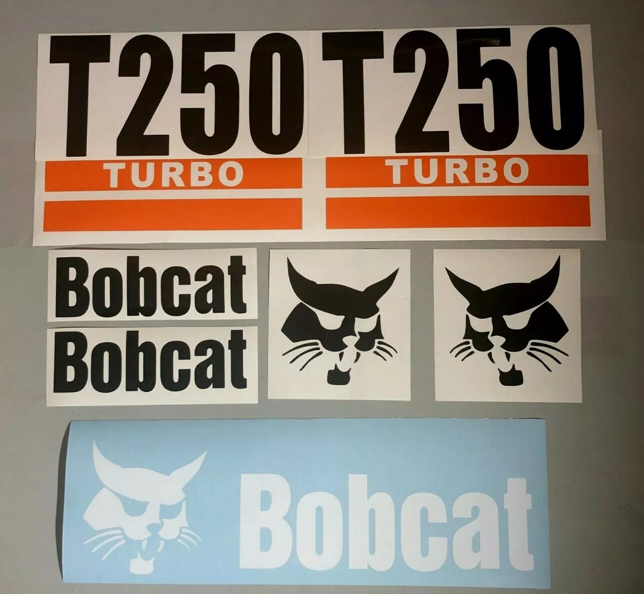 Bobcat T250 Turbo (SET OF 7) Skid Steer Replacement Aftermarket Vinyl Decals