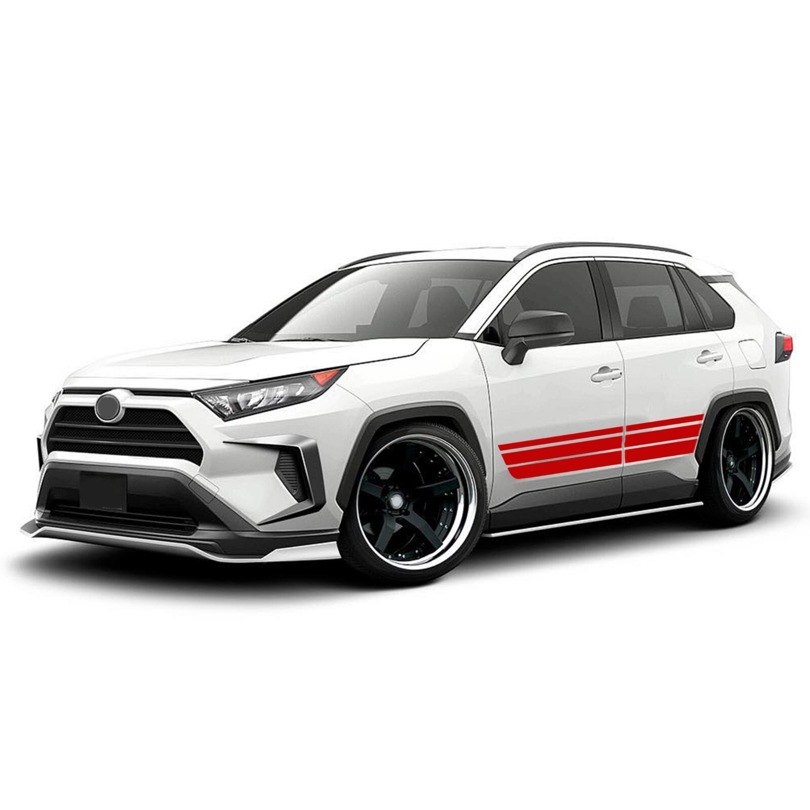 Triple lower belt stripes graphics stickers decal compatible with Toyota Rav4