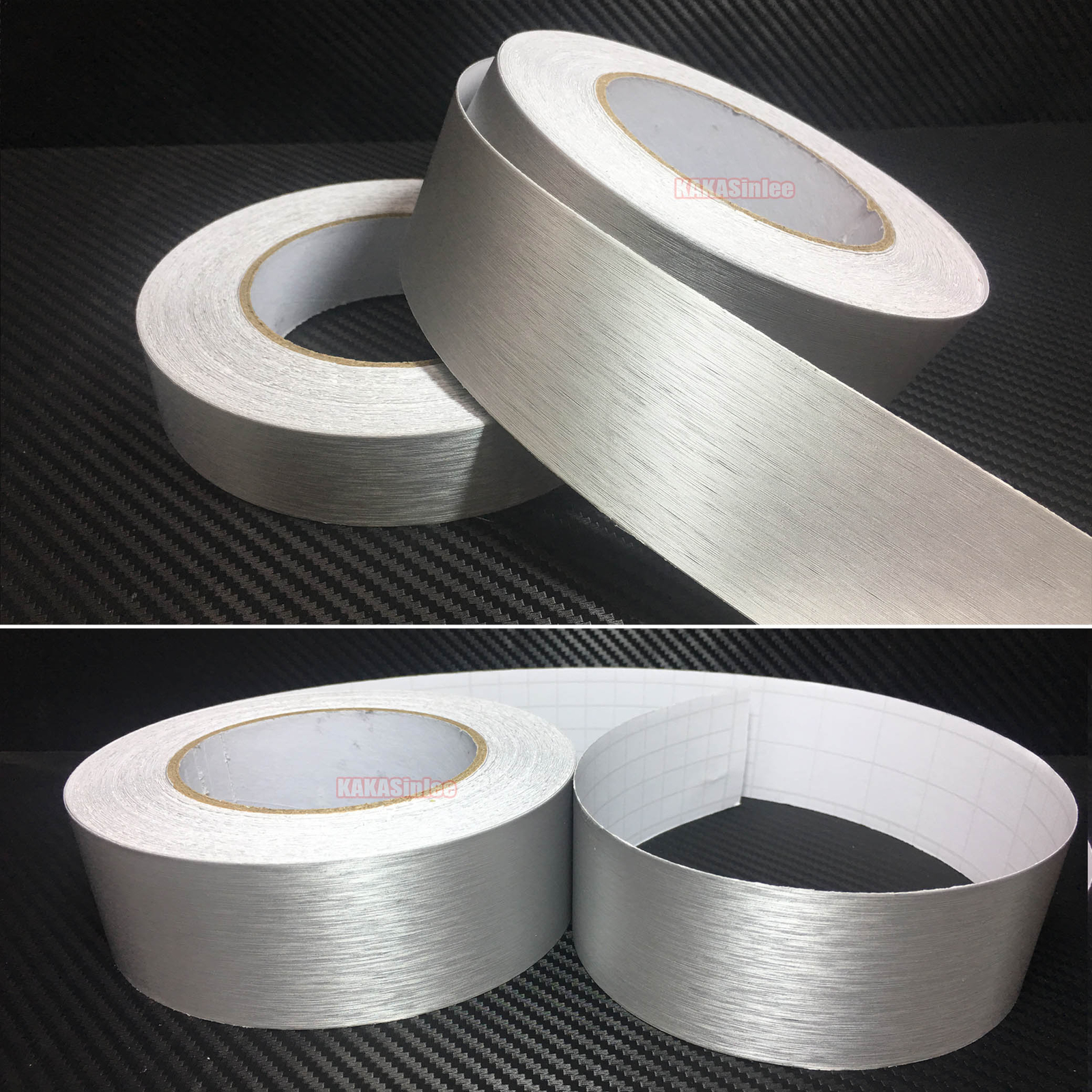 Stretchable Silver Car House Metal Matte 3D Brushed Vinyl Wrap Sticker Tape – AB
