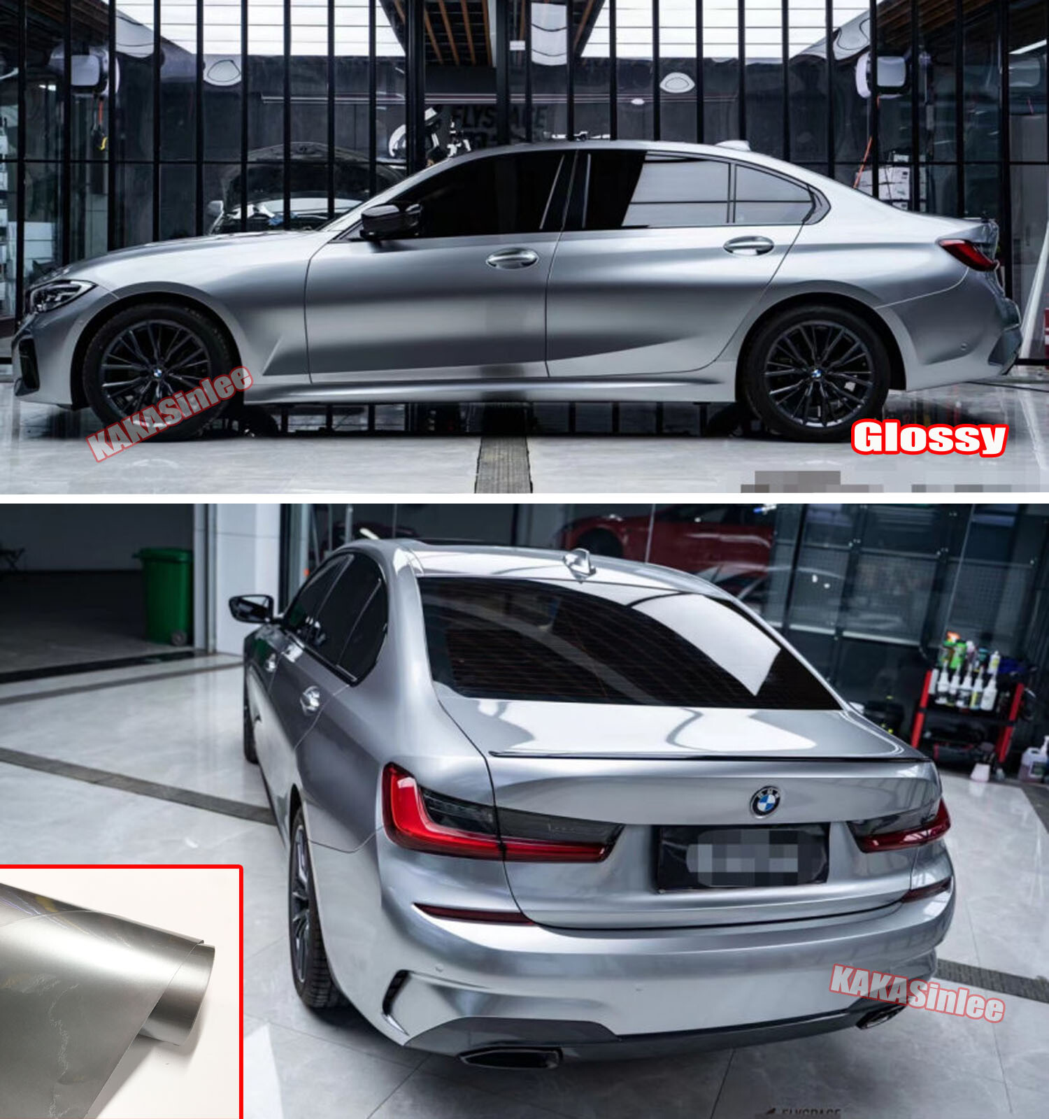 Bubbles Free Glossy Bright Silver Whole Car SUV Vinyl Wrap Hood Sticker Decal US