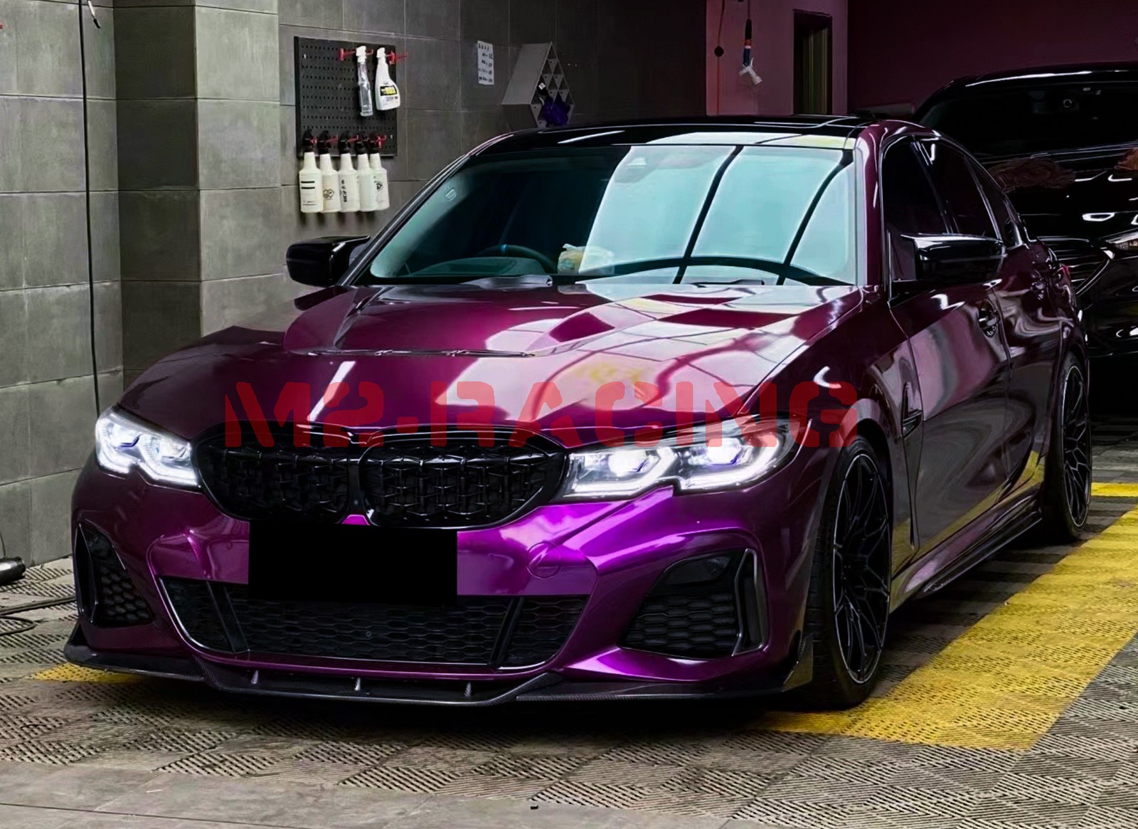 ESSMO PET Super Gloss Metallic Magenta Purple Car Vinyl Wrap Decal Like Paint