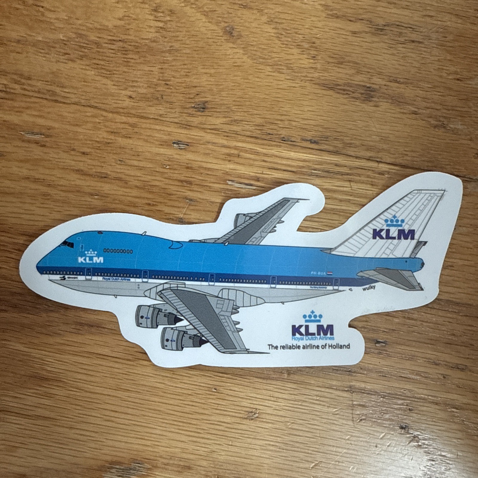 Sticker KLM B747-200 Inches X 6 Inches