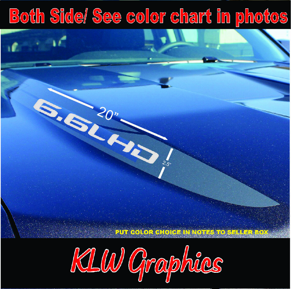 6.6L HD Decal Sticker Silverado DURAMAX IH Turbo Diesel Truck Soot Crew Cab