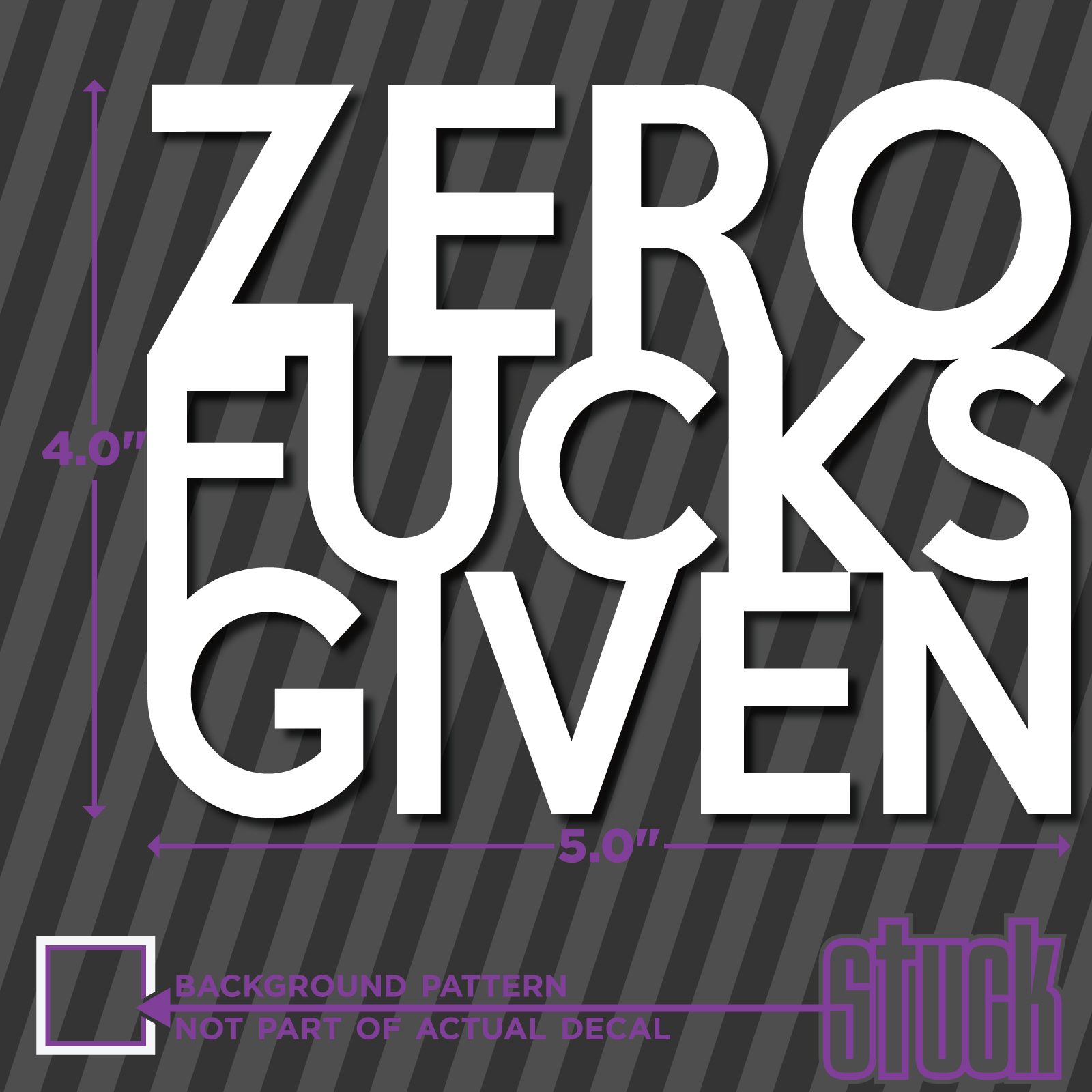 Zero F’s Given – 5″x4″ – sticker vinyl decal f#cks fs fu hater haters don’t care