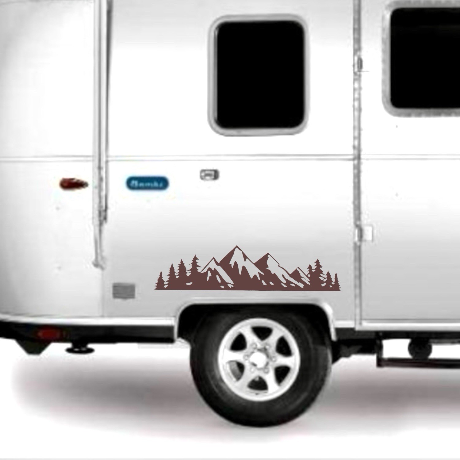 MOUNTAIN RANGE TREE LANDSCAPE SCENE Vinyl Decal -Sticker for Car Jeep Truck