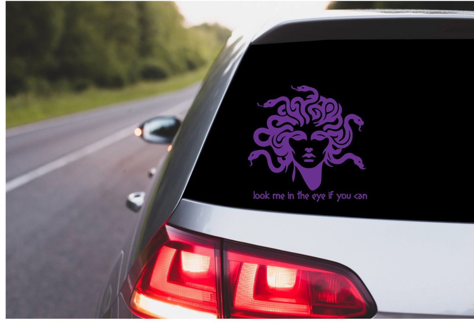 Medusa Car Decal, Oracal Vinyl Sticker Look me on the eye if you can