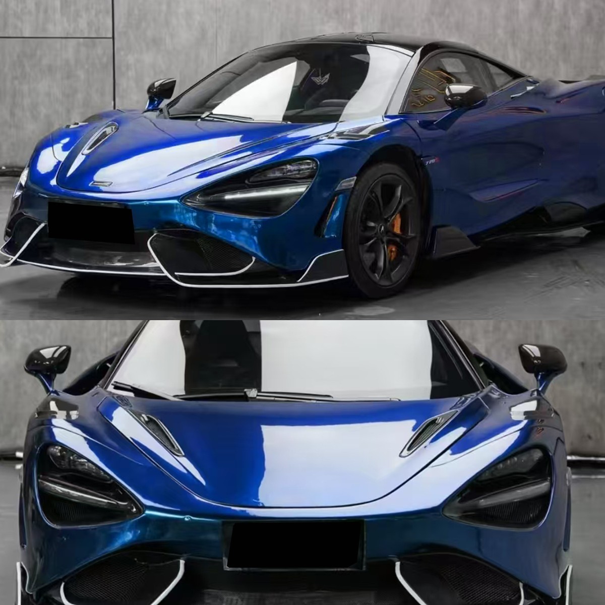 5FTx50FT PET Gentian Blue Metallic Vinyl Wrap Self-Adhesive Air Release US Stock