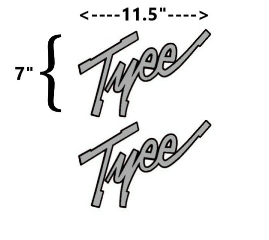Tyee BOAT HULL DECALS GRAPHICS KIT SKI STICKER SET Lund Silver & Black