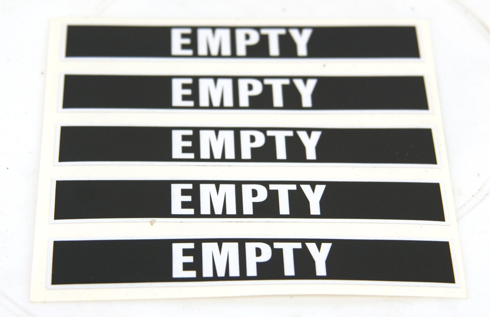 Adhesive Decal Labels 5 per Sheet “EMPTY” #6582