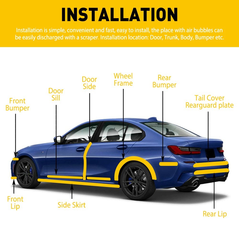 Carbon Car Fiber Sticker Strip Protector Door Anti Sill Scratch Tape 5D 7cm*10ft