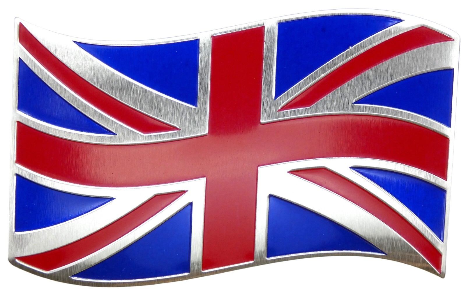 ALUMINUM United Kingdom Flag Wavy Car Sticker Decal Emblem England 3.12″ x 1.75″
