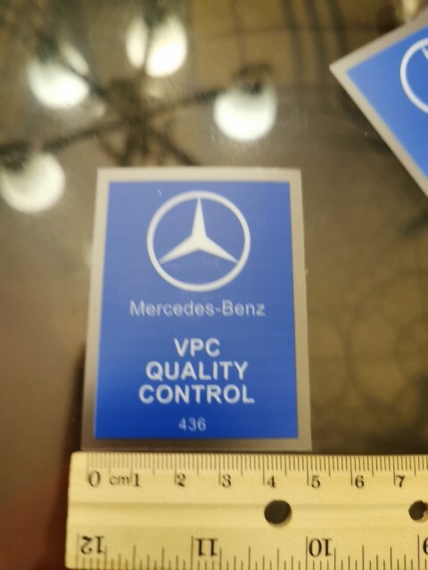 Mercedes-Benz VPC QUALITY CONTROL 436 Label Vinyl Decal Premium