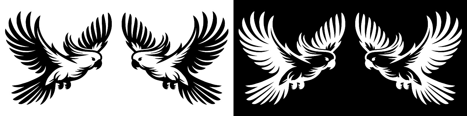 Tropical Pet Bird Flying Cockatoo Parrot Vinyl Sticker Decal Left or Right