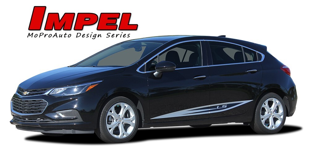 Impel Rocker Door Stripes Vinyl Graphic Decals 3M Kit 2016-2018 2019 Chevy Cruze