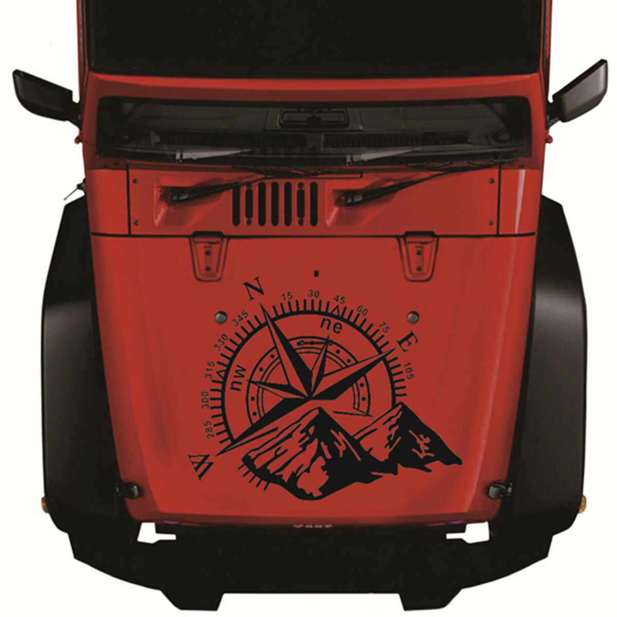 Car SUV Hood Body Side Decoration Vinyl Decal Compass Mountain Graphics Sticker